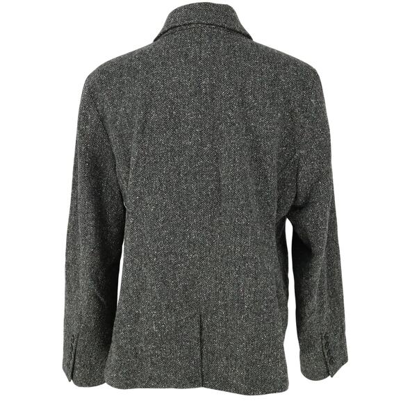 LL Bean Jacket Petites XLP PXL Gray Herringbone Wool Silk Buttons Lined Pockets - Picture 2 of 16